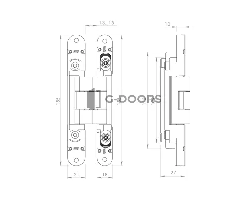 Петля Armadillo (Армадилло) скрытой установки U3D2400.VPG BL черный TECH