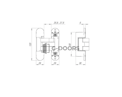 Петля Armadillo (Армадилло) скрытой установки U3D8000.VPG WH белый TECH