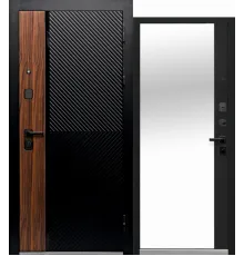 Luxor Дуб диагональ орех каньон коньяк + сатин черный - сатин черный + зеркало