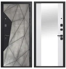 9 см Геометрия Сатин черный + Бетон Лофт грей - Бетон снежный + Зеркало