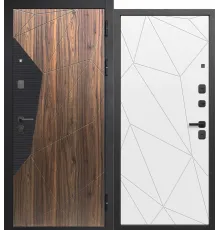 9 см Геометрия сатин черный + орех каньон коньяк - Эмалит белый