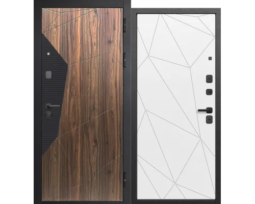 9 см Геометрия сатин черный + орех каньон коньяк - Эмалит белый