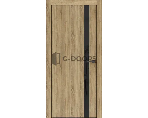 Прима Дуб Европейский, АВС черная кромка 2мм с 4-х сторон, вставка стекло лакобель