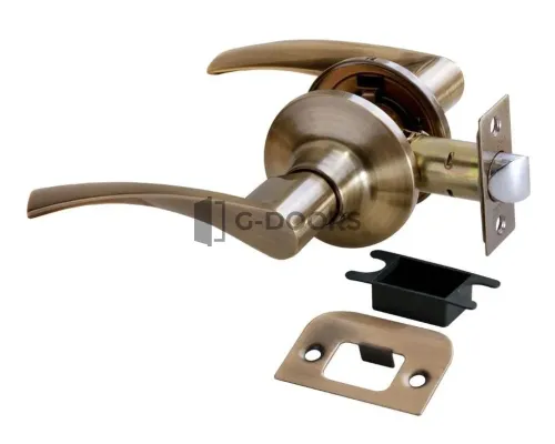 HK-02 AB античная бронза без фиксатора (Ручка нажимная, комплект с механизмом)