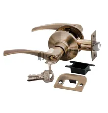 HK-02 L AB античная бронза КЛЮЧ-ФИКСАТОР (Ручка нажимная, комплект с механизмом)