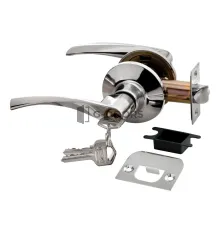 HK-02 L PC полированный хром КЛЮЧ-ФИКСАТОР (Ручка нажимная, комплект с механизмом)