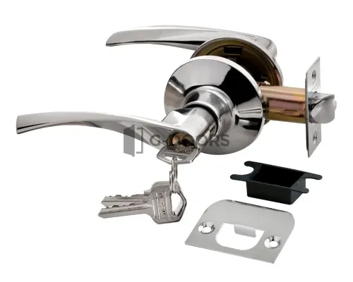 HK-02 L PC полированный хром КЛЮЧ-ФИКСАТОР (Ручка нажимная, комплект с механизмом)