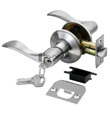 HK-03 L SC мат. хром КЛЮЧ-ФИКСАТОР (Ручка нажимная, комплект с механизмом)