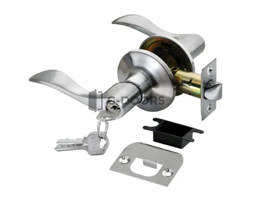 HK-03 L SC мат. хром КЛЮЧ-ФИКСАТОР (Ручка нажимная, комплект с механизмом)