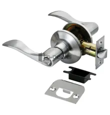 HK-03 WC SC мат. хром с фиксатором (Ручка нажимная, комплект с механизмом)